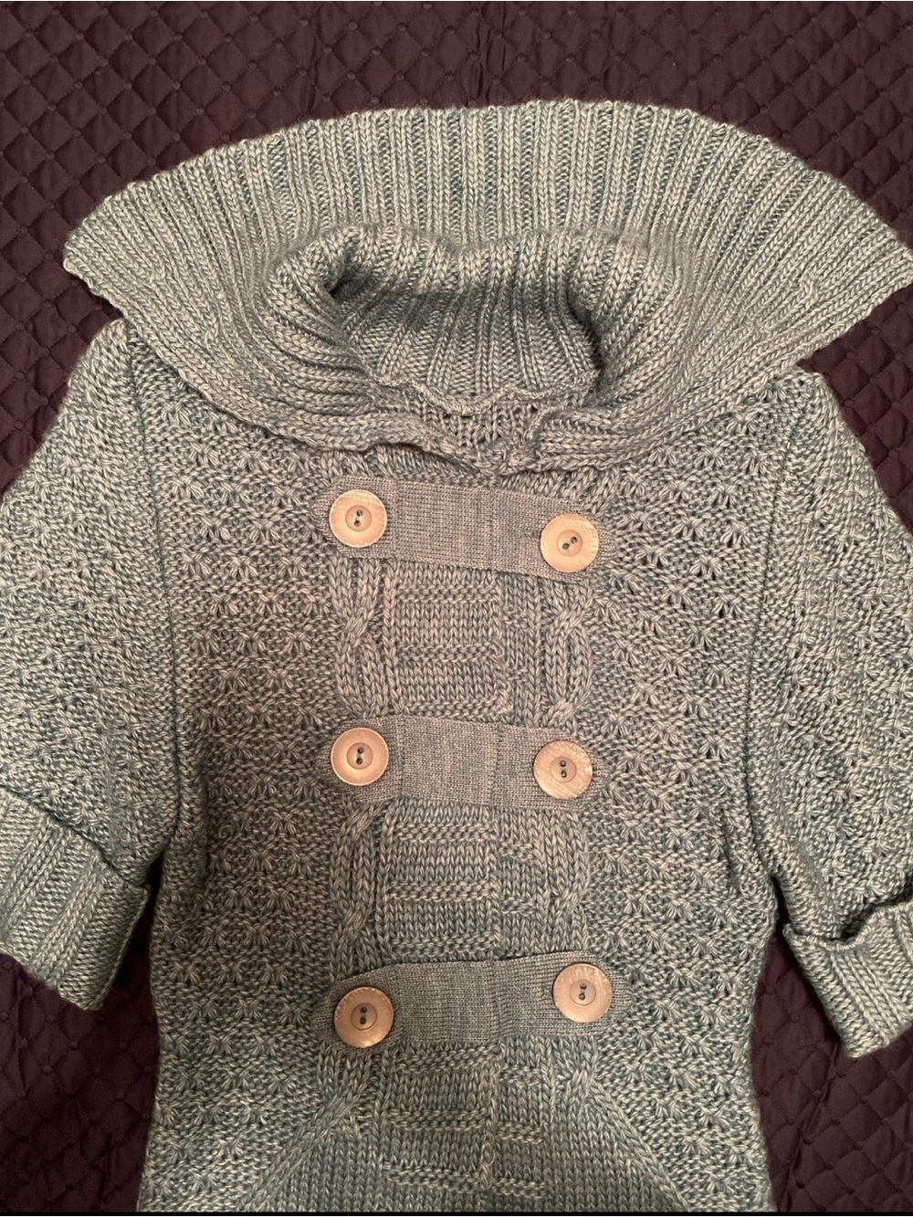 Women's Chunky Knit Cardigan  - Teal